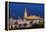 Night view of city skyline with Cathedral and Giralda bell tower, Seville, Andalusia, Spain-Stefano Politi Markovina-Framed Premier Image Canvas