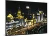 Night View of Colonial Buildings on the Bund, Shanghai, China-Keren Su-Mounted Photographic Print