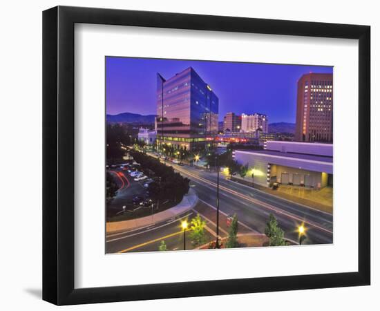 Night View of Downtown Boise, Idaho, USA-Chuck Haney-Framed Photographic Print