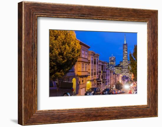 Night View of Downtown Skyline from North Beach District, San Francisco, California, Usa-Stefano Politi Markovina-Framed Photographic Print