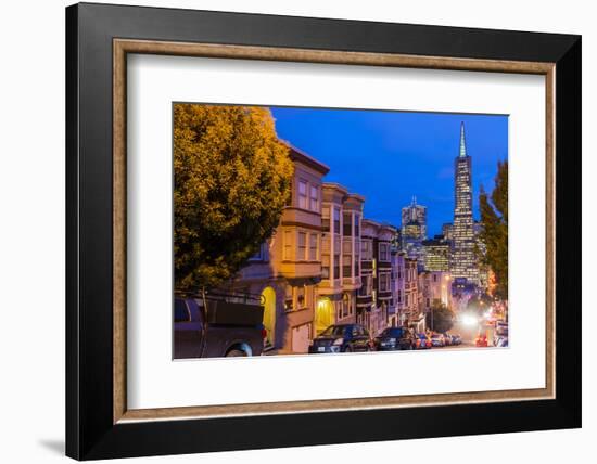 Night View of Downtown Skyline from North Beach District, San Francisco, California, Usa-Stefano Politi Markovina-Framed Photographic Print