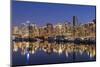 Night view of downtown skyline, Vancouver, British Columbia, Canada-Stefano Politi Markovina-Mounted Photographic Print