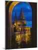 Night View of Fisherman's Bastion, Castle Hill, Budapest, Hungary-Keren Su-Mounted Photographic Print