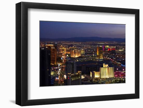 Night View of Las Vegas from Stratosphere Tower, Nevada-David Wall-Framed Photographic Print