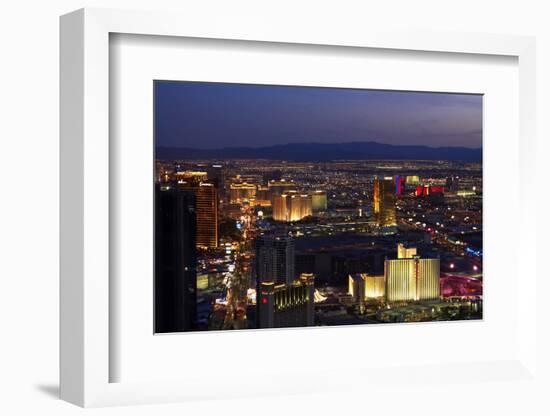 Night View of Las Vegas from Stratosphere Tower, Nevada-David Wall-Framed Photographic Print