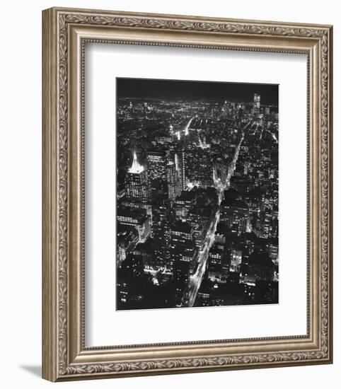 Night View of Lower Manhattan-Christopher Bliss-Framed Art Print