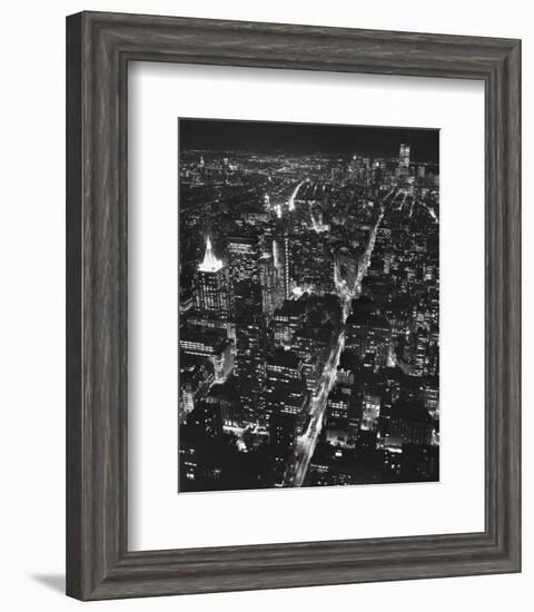 Night View of Lower Manhattan-Christopher Bliss-Framed Art Print