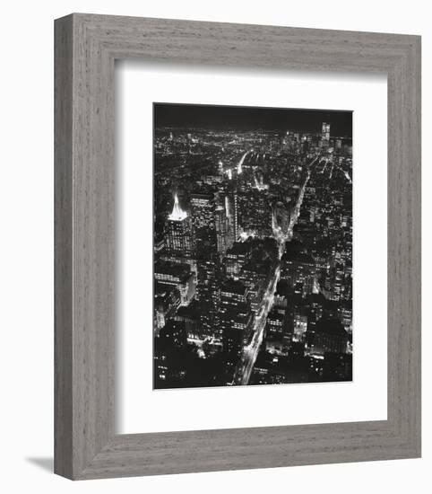 Night View of Lower Manhattan-Christopher Bliss-Framed Art Print