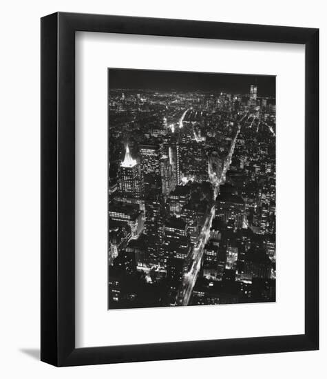 Night View of Lower Manhattan-Christopher Bliss-Framed Art Print