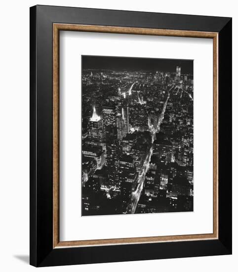 Night View of Lower Manhattan-Christopher Bliss-Framed Art Print