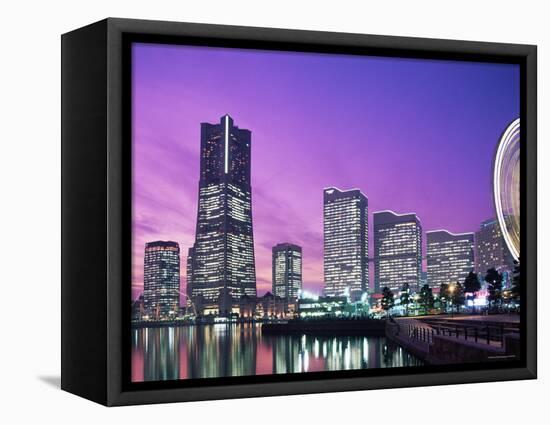 Night View of Minatomirai, Yokohama Pier, Yokohama, Honshu, Japan-Steve Vidler-Framed Premier Image Canvas