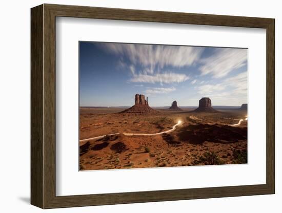 Night View of Monument Valley under the Light of a Full Moon-null-Framed Photographic Print