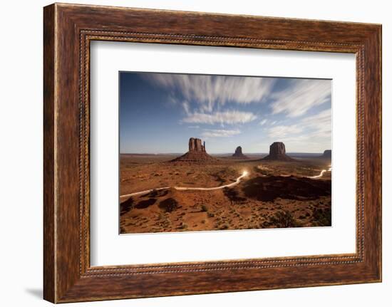 Night View of Monument Valley under the Light of a Full Moon-null-Framed Photographic Print