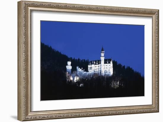 Night View of Neuschwanstein Castle-null-Framed Giclee Print