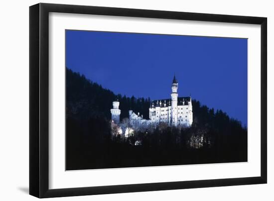 Night View of Neuschwanstein Castle-null-Framed Giclee Print