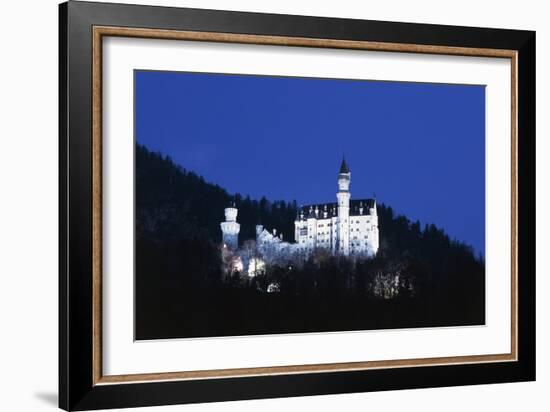 Night View of Neuschwanstein Castle-null-Framed Giclee Print