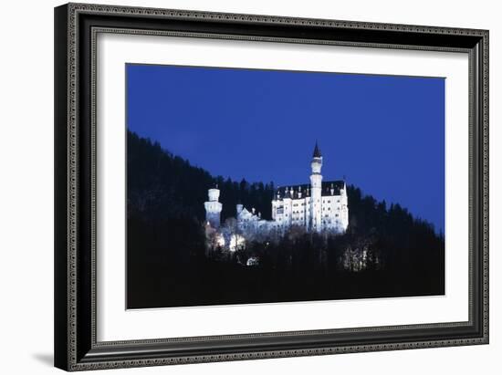 Night View of Neuschwanstein Castle-null-Framed Giclee Print