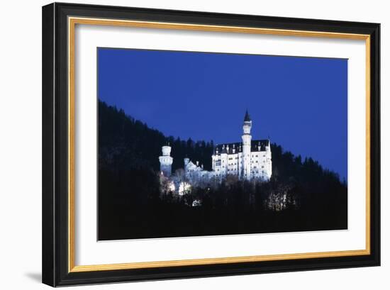 Night View of Neuschwanstein Castle-null-Framed Giclee Print