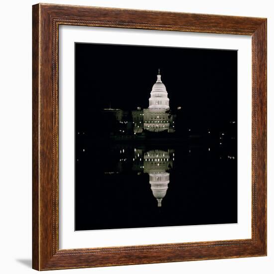 Night View of the Capitol, 1793-1830-null-Framed Giclee Print