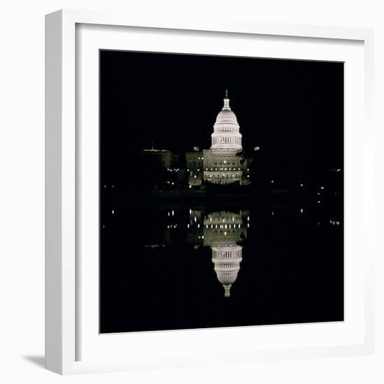 Night View of the Capitol, 1793-1830-null-Framed Giclee Print