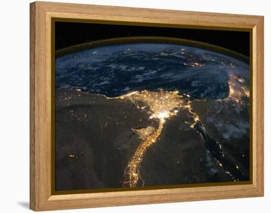 Night View of the Eastern Mediterranean Sea-null-Framed Stretched Canvas