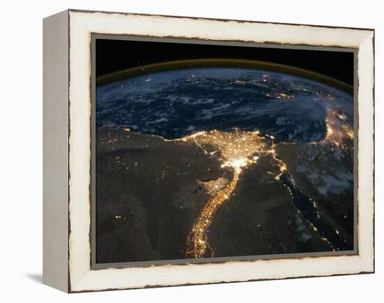 Night View of the Eastern Mediterranean Sea-null-Framed Stretched Canvas