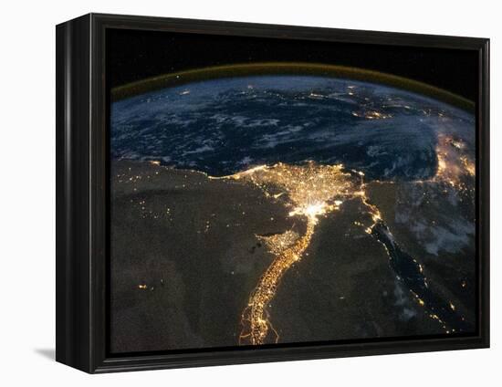 Night View of the Eastern Mediterranean Sea-null-Framed Stretched Canvas