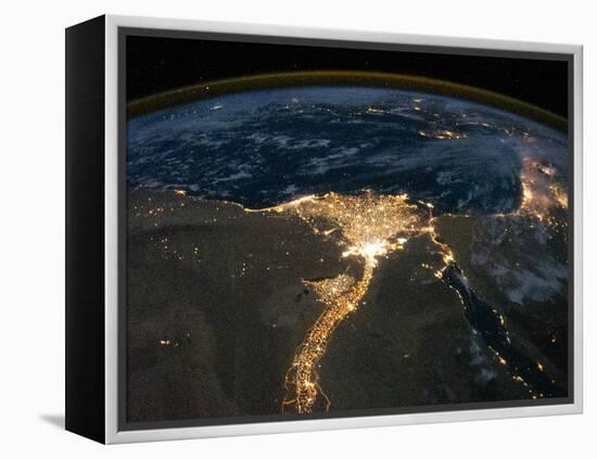 Night View of the Eastern Mediterranean Sea-null-Framed Stretched Canvas