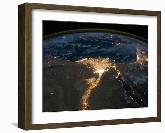 Night View of the Eastern Mediterranean Sea-null-Framed Photo