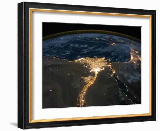 Night View of the Eastern Mediterranean Sea-null-Framed Photo