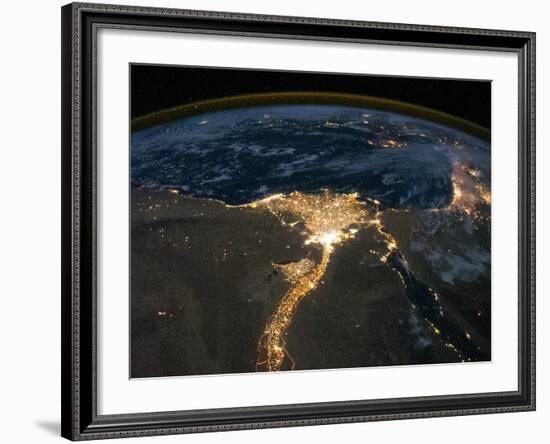 Night View of the Eastern Mediterranean Sea-null-Framed Photo