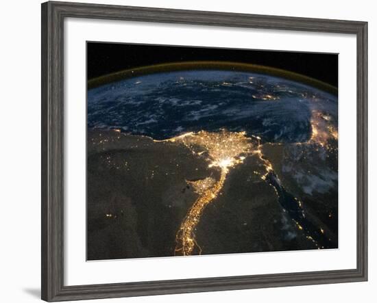 Night View of the Eastern Mediterranean Sea-null-Framed Photo