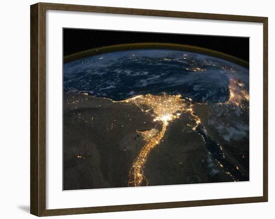 Night View of the Eastern Mediterranean Sea-null-Framed Photo