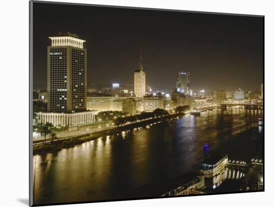 Night View of the Nile River, Cairo, Egypt-Adam Jones-Mounted Photographic Print