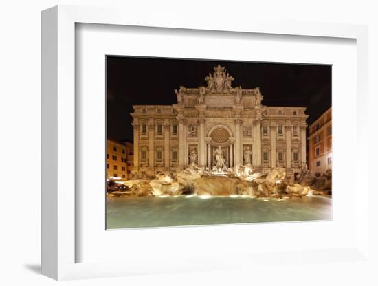 Night View of the Trevi Fountain-George Oze-Framed Photographic Print