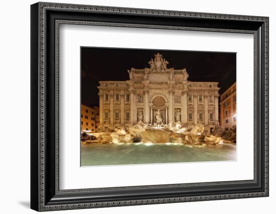 Night View of the Trevi Fountain-George Oze-Framed Photographic Print