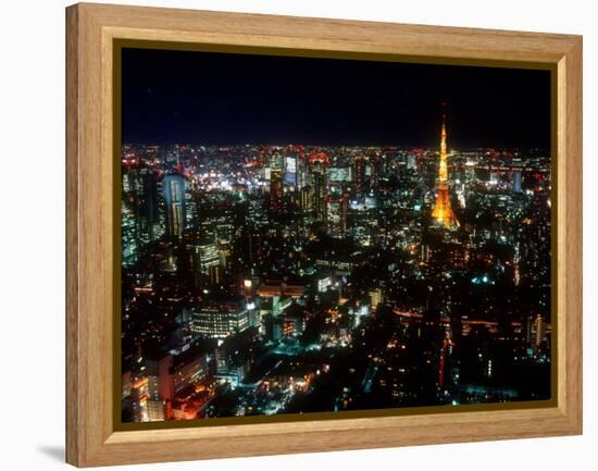 Night View of Tokyo Tower-null-Framed Premier Image Canvas