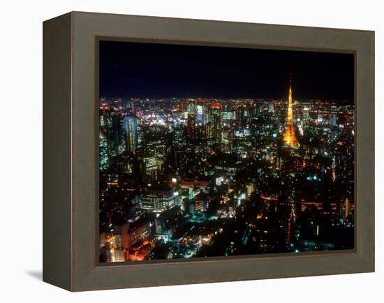 Night View of Tokyo Tower-null-Framed Premier Image Canvas