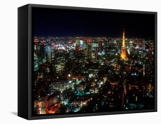 Night View of Tokyo Tower-null-Framed Premier Image Canvas