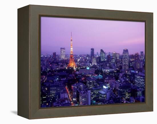 Night View of Tokyo Tower-null-Framed Premier Image Canvas