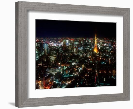 Night View of Tokyo Tower-null-Framed Photographic Print