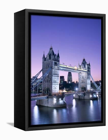 Night View of Tower Bridge and Thames River, London, England-Steve Vidler-Framed Premier Image Canvas