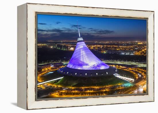 Night View over Khan Shatyr Entertainment Center, Astana, Kazakhstan, Central Asia-Gavin Hellier-Framed Premier Image Canvas