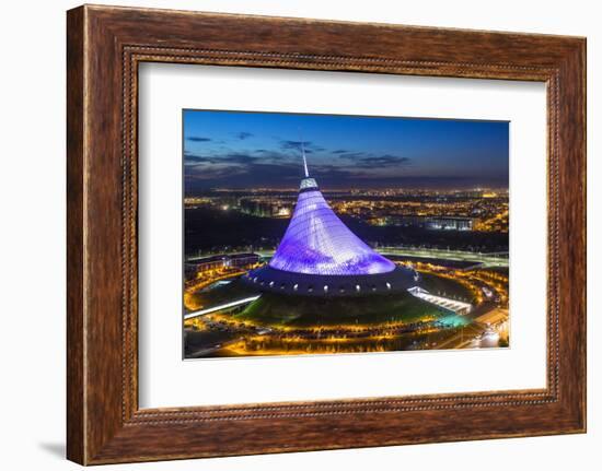 Night View over Khan Shatyr Entertainment Center, Astana, Kazakhstan, Central Asia-Gavin Hellier-Framed Photographic Print