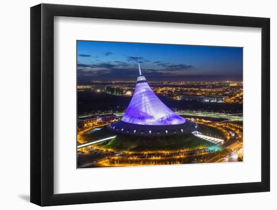 Night View over Khan Shatyr Entertainment Center, Astana, Kazakhstan, Central Asia-Gavin Hellier-Framed Photographic Print