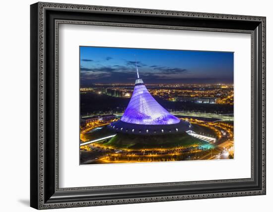 Night View over Khan Shatyr Entertainment Center, Astana, Kazakhstan, Central Asia-Gavin Hellier-Framed Photographic Print