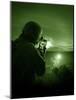 Night Vision View of a Special Operations Forces Soldier Firing His Weapon During Combat-Stocktrek Images-Mounted Photographic Print