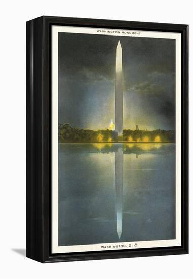 Night, Washington Monument, Washington D.C.-null-Framed Stretched Canvas