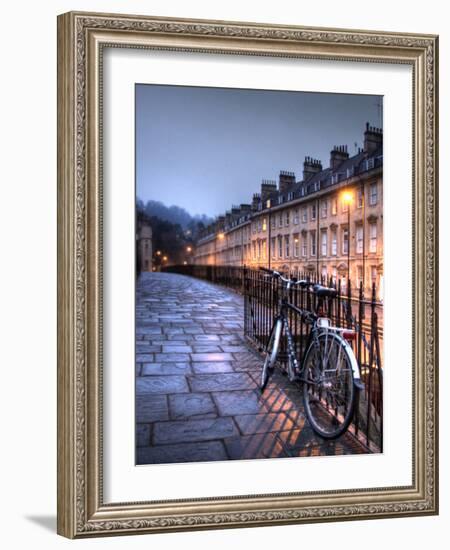 Night Winter Street Scene in Bath, Somerset, England-Tim Kahane-Framed Photographic Print