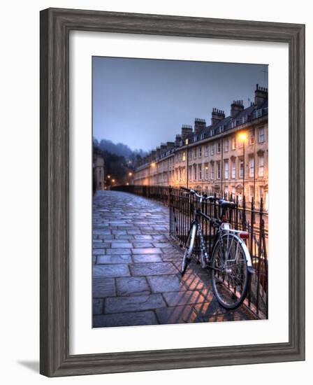 Night Winter Street Scene in Bath, Somerset, England-Tim Kahane-Framed Photographic Print